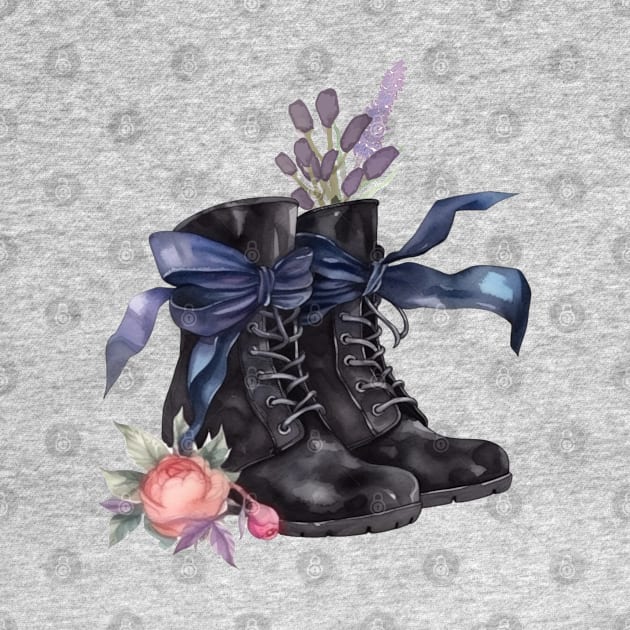 Boots and Bows with Flowers by mw1designsart